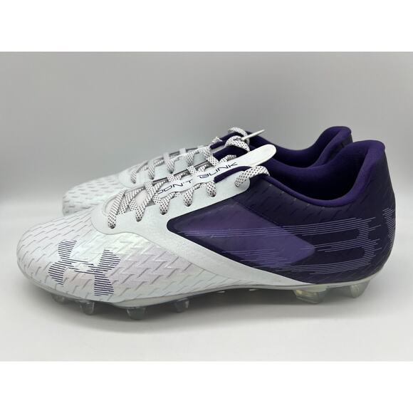 Under Armour Blur LUX MC Football Cleats White Purple 3023190-500 Men\'s Size 13